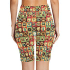 Retro Life Women's Bike Shorts With Side Pockets Women's Bike Shorts Printed Offshore Retro