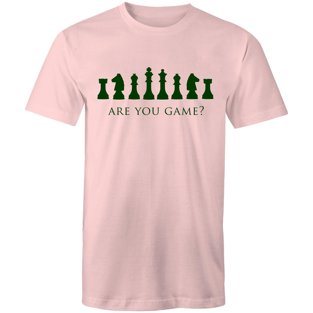 Are You Game, Chess - Mens T-Shirt Pink Mens T-shirt Chess Games Printed In Australia