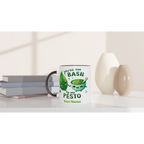 Personalised - You're The Basil To My Pesto, Valentine - White 11oz Ceramic Mug with Colour Inside Personalised 11oz Mug