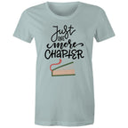 Just One More Chapter, Books - Womens T-shirt Pale Blue Womens T-shirt Printed In Australia Reading