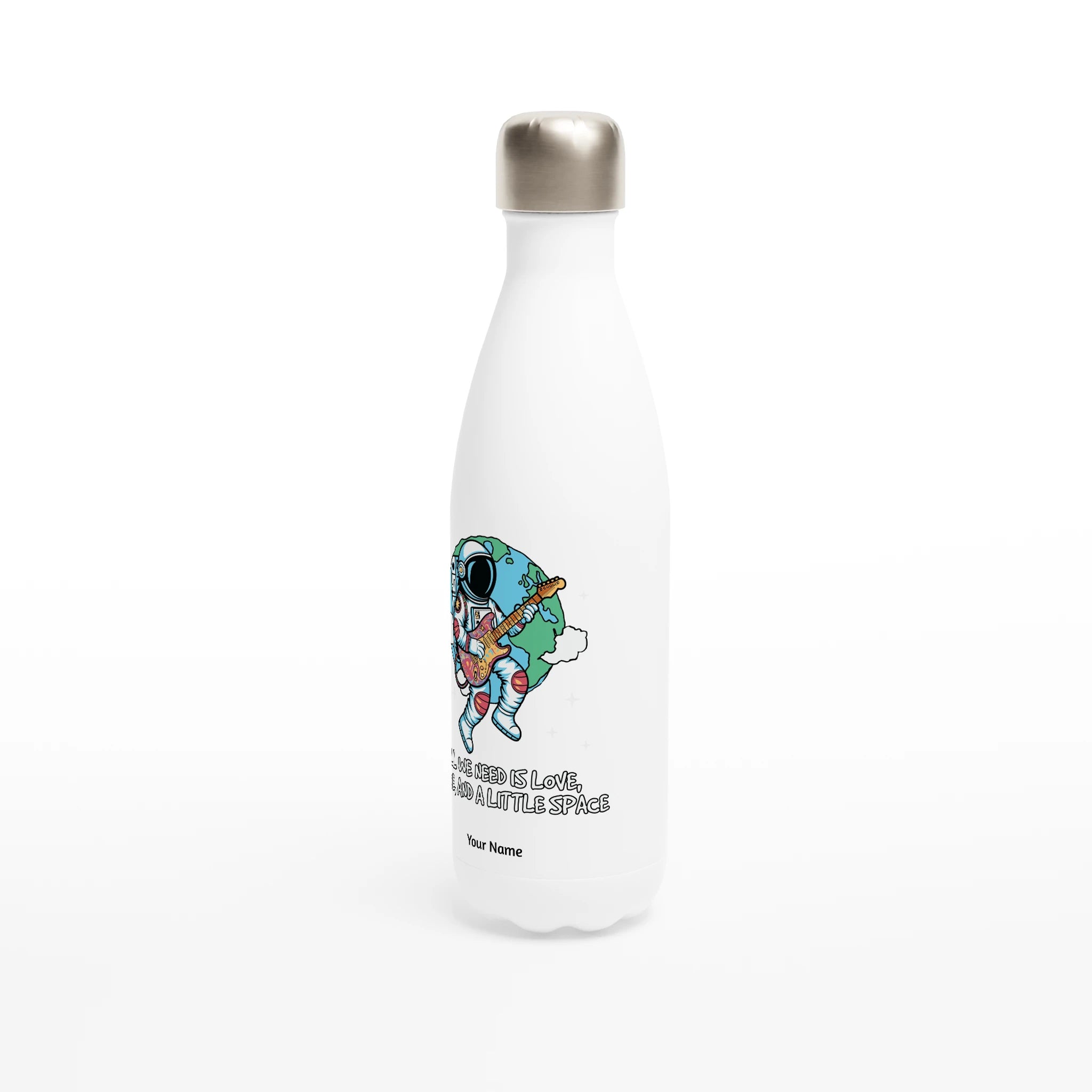 Personalised - Astronaut, All We Need Is Love, Peace And A Little Space - Personalised Water Bottle customise personalise Space