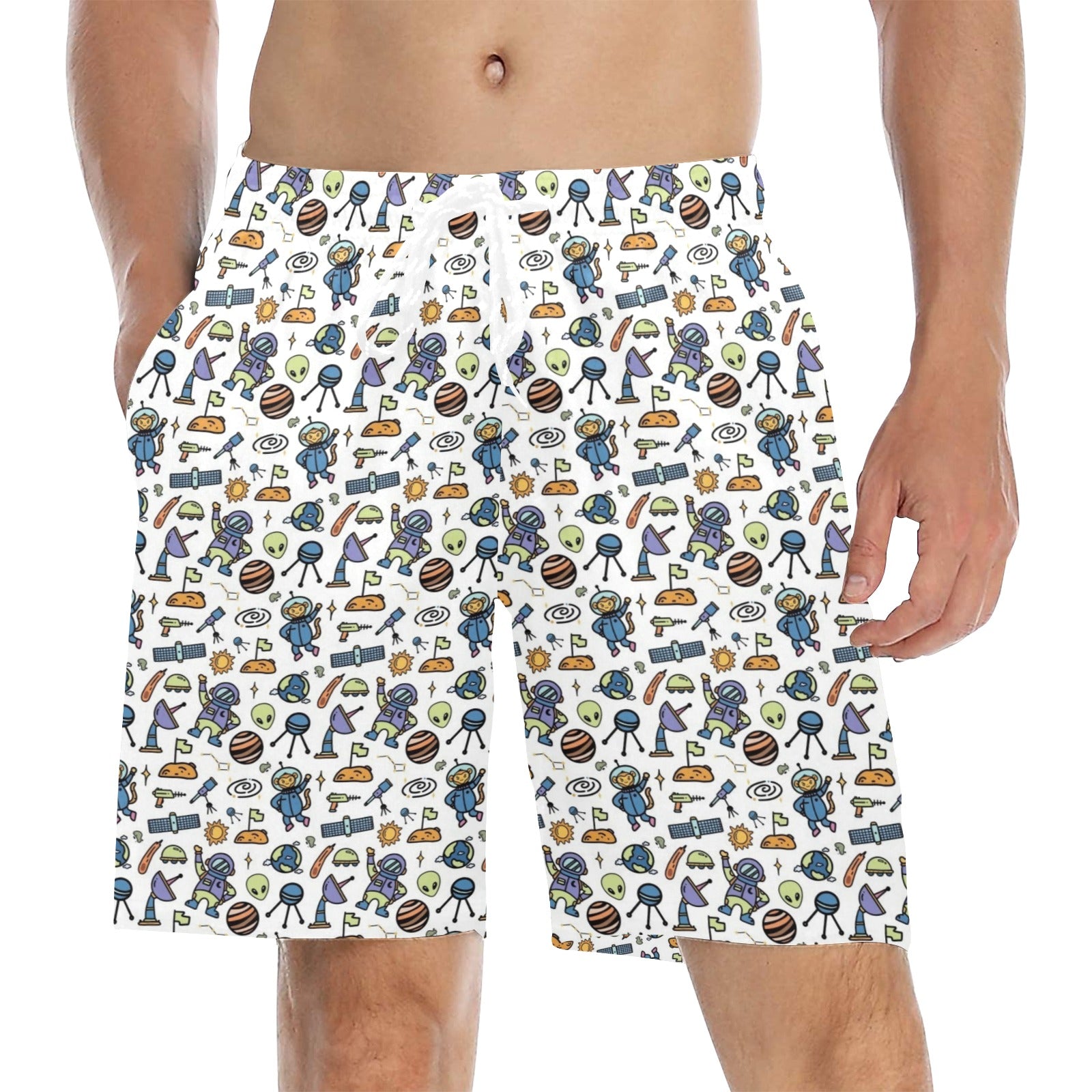 All About Space Men's Mid-Length Beach Shorts 5XL Men's Mid-Length Beach Shorts Printed Offshore Space