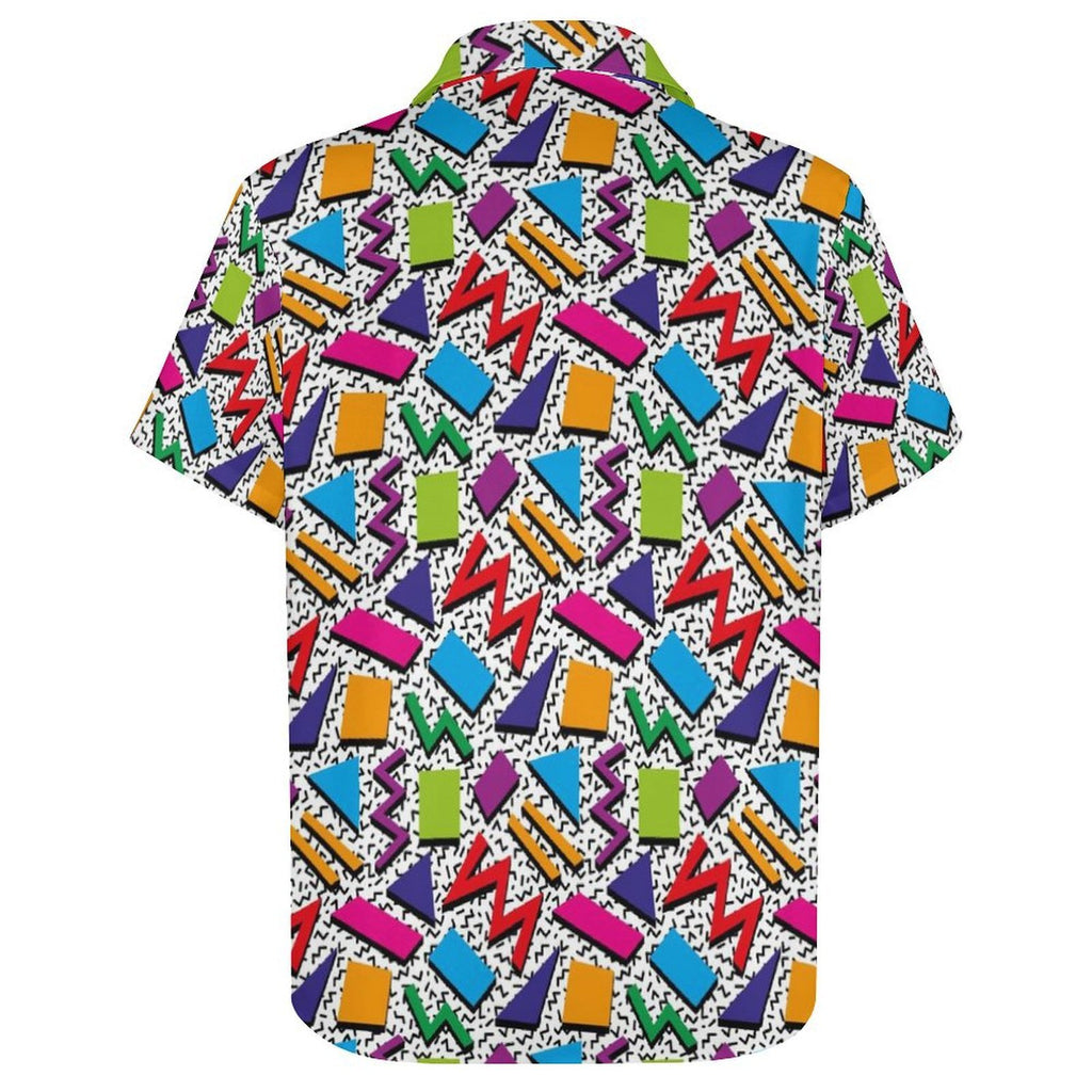 Graphic 80's Women's Collared Pocketless Short Sleeve Shirt