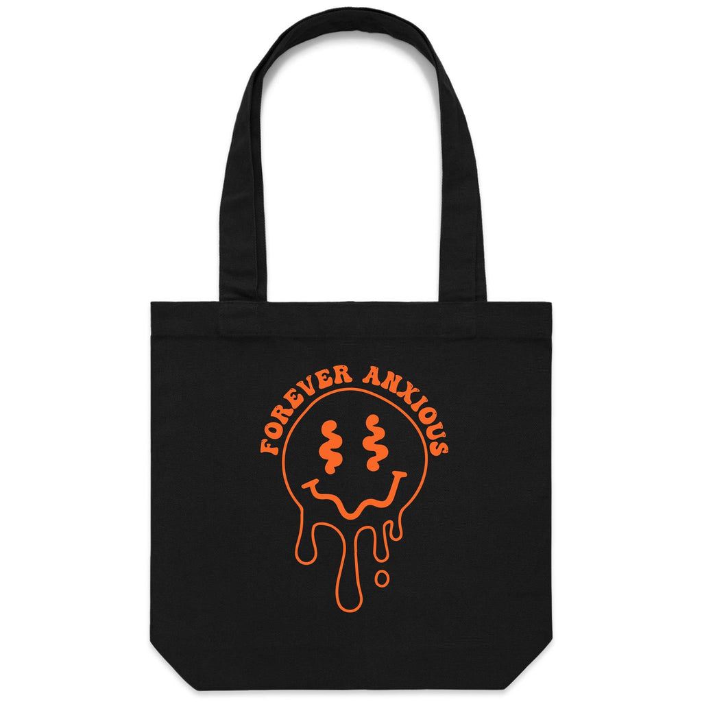Forever Anxious - Canvas Tote Bag Black One Size Tote Bag Printed In Australia