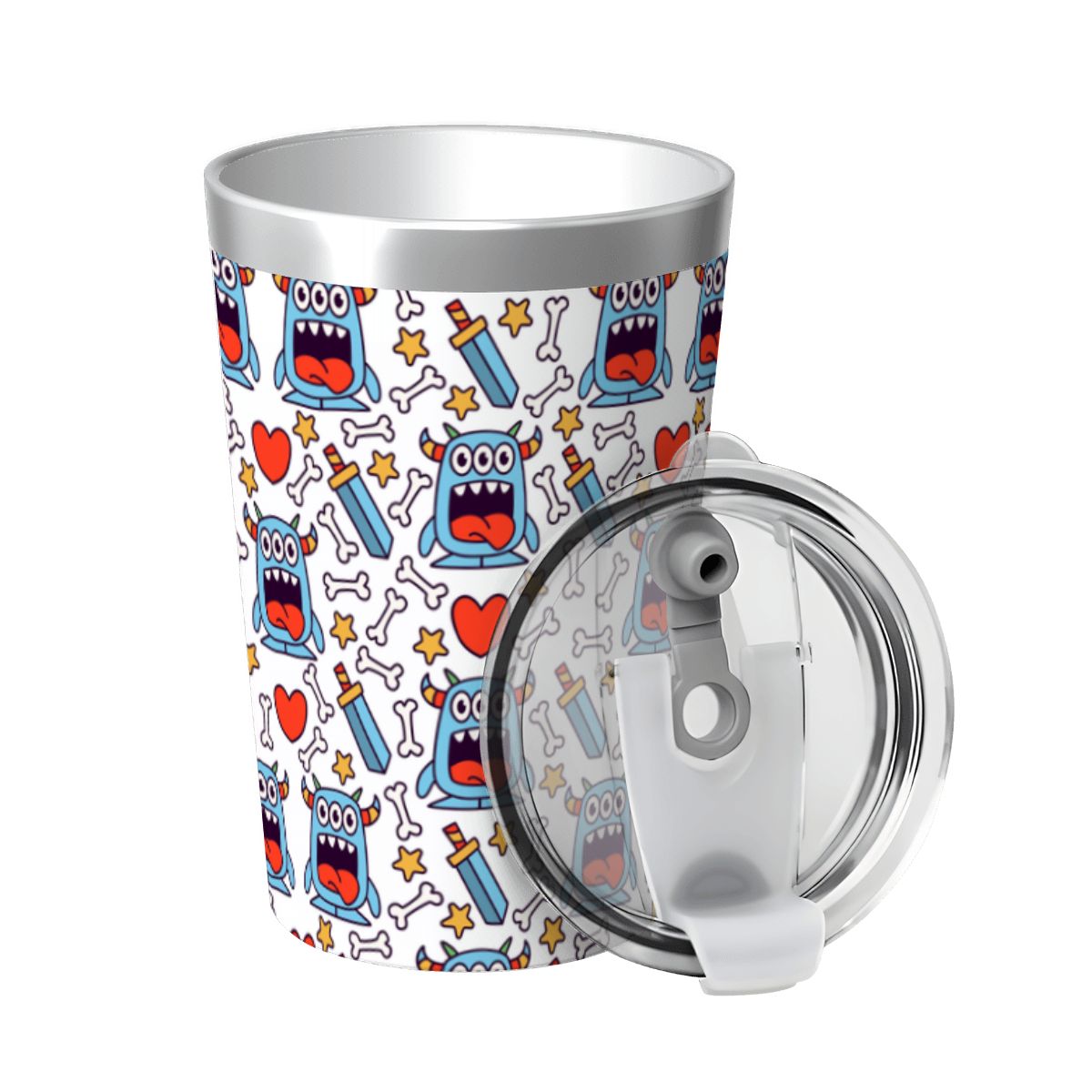 Silly Monsters Stainless Steel Cup With Straw (12oz) Drinkware