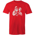 Alien Bigfoot Heart Hands - Mens T-Shirt Red Mens T-shirt Love Printed In Australia Sci Fi