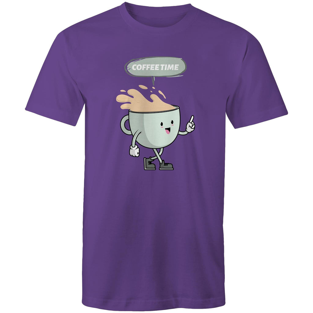 Coffee Time - Mens T-Shirt Purple Mens T-shirt Coffee Printed In Australia