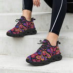 Paisley On Black Women's Twisted Sole Sneakers