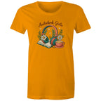 Audiobook Girlie - Womens T-shirt Orange Womens T-shirt Printed In Australia Reading