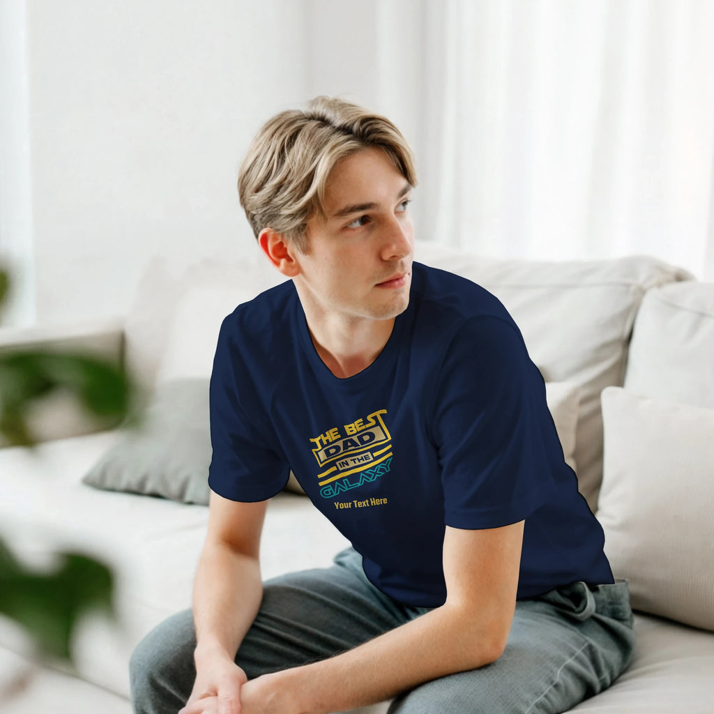 Personalised - The Best Dad In The Galaxy - Classic Unisex Crewneck T-shirt | Gildan® 64000 Personalised T-shirt Globally Fulfilled