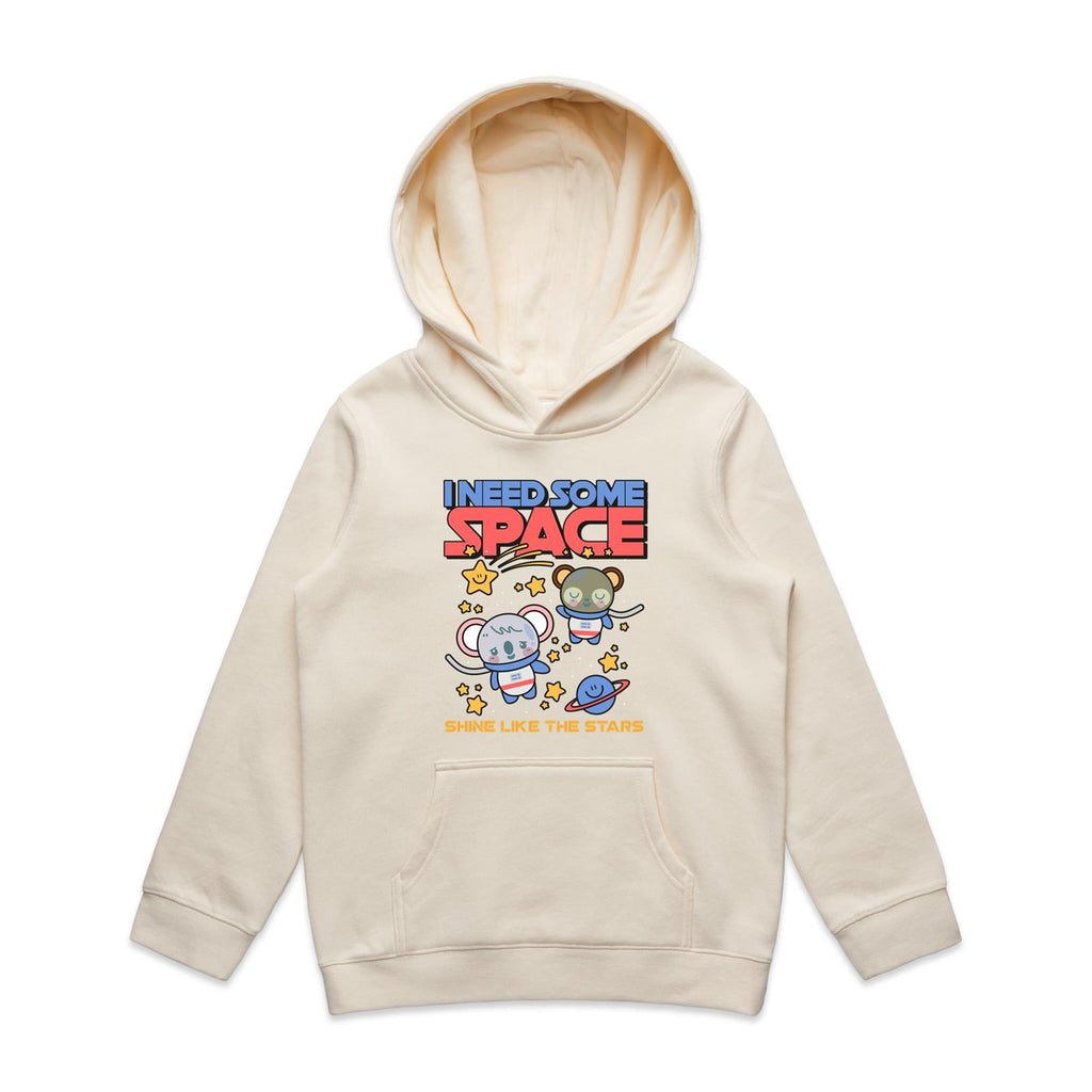 I Need Some Space - Kids Hoodie Ecru Kids Hoodie Printed In Australia