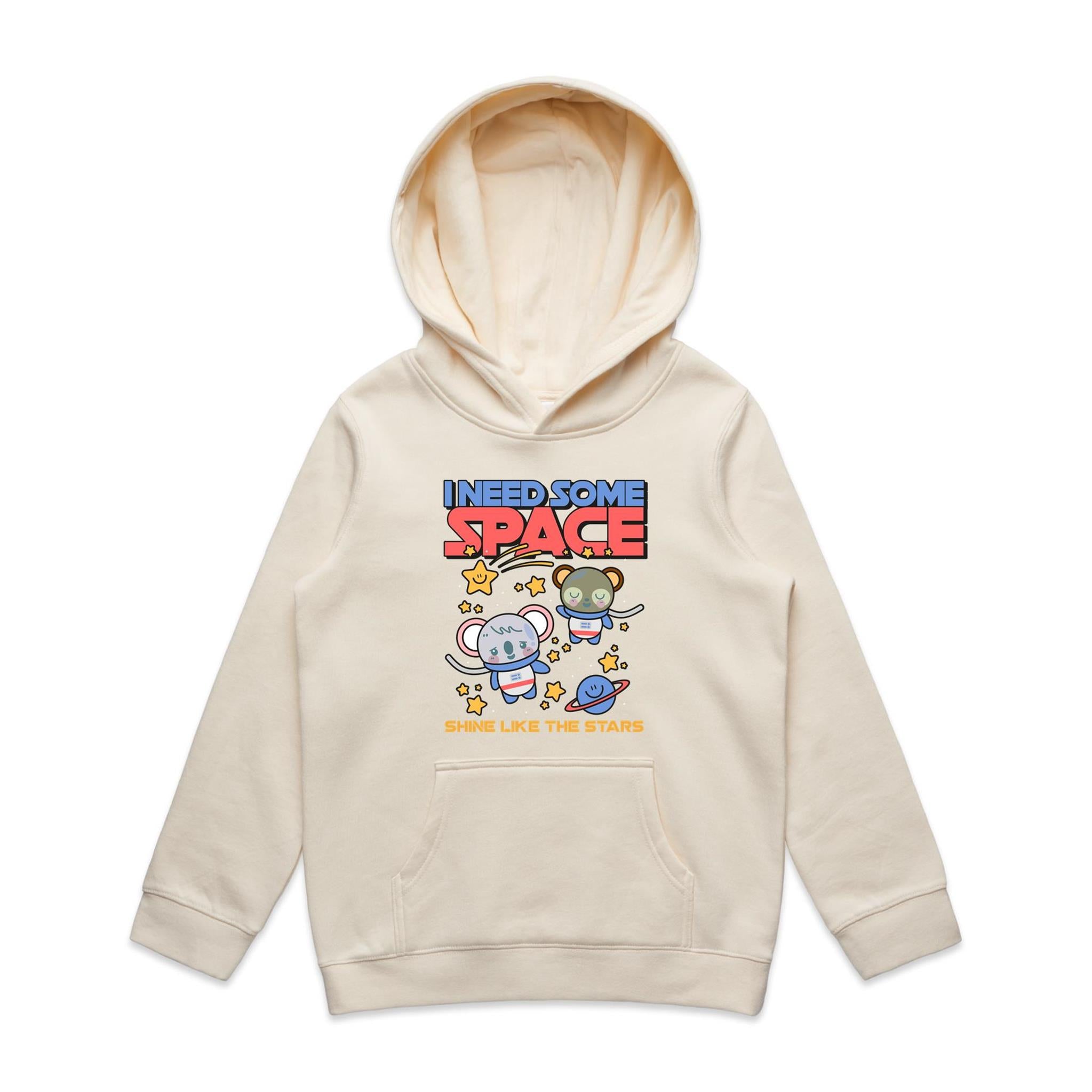 I Need Some Space - Kids Hoodie Ecru Kids Hoodie Printed In Australia