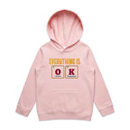 Everything Is OK, Periodic Table - Kids Hoodie Pink Kids Hoodie Printed In Australia