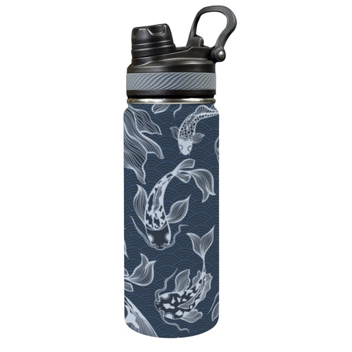 Blue Fish - Insulated Water Bottle with Dual-Use Lid (18oz) One Size Insulated Water Bottle with Dual-Use Lid (18oz) animal Printed Offshore
