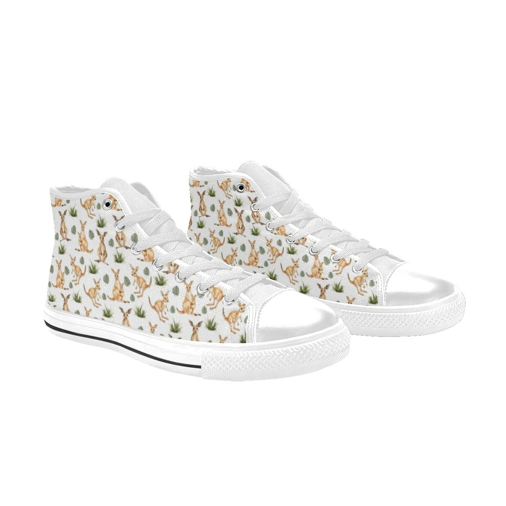 Kangaroos Men's High Top Canvas Shoes Men's Classic High Top Canvas Shoes animal Australia Printed Offshore