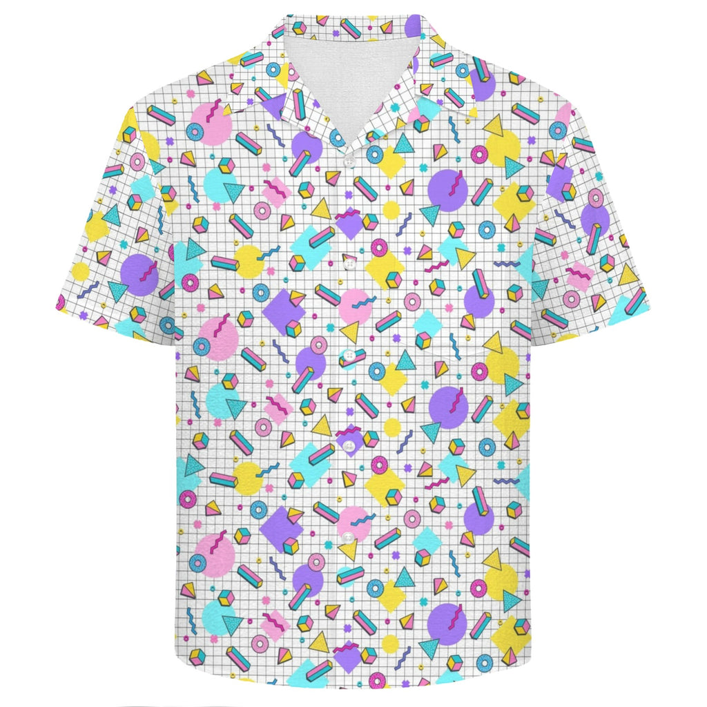 80's Grid Men's Crinkle Hawaiian Shirt