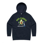 Avo-Cardio, Avocado Treadmill - Womens Hoodie Navy Womens Hoodie Fitness Food Printed In Australia