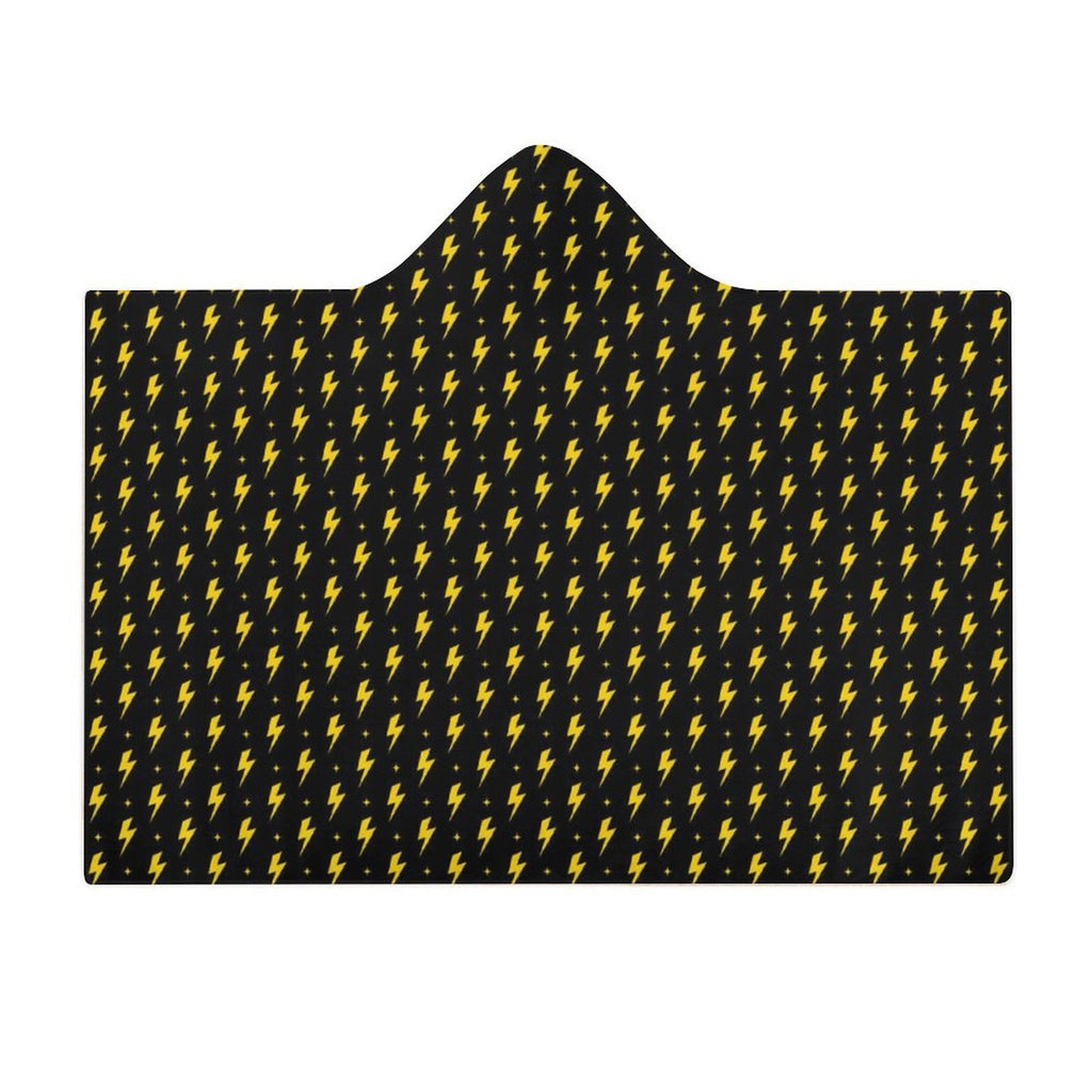 Yellow Lightning Kids Hooded Blanket 100cm x 130cm Kids Hooded Blanket comic Printed Offshore