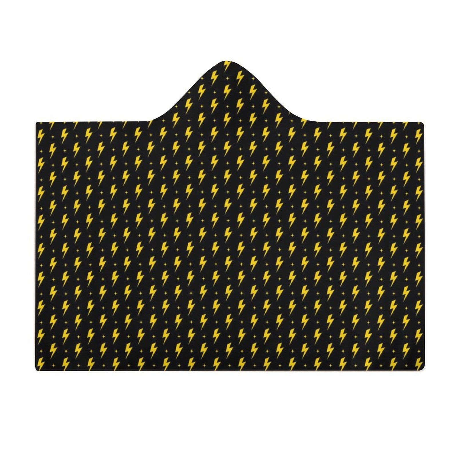 Yellow Lightning Kids Hooded Blanket 100cm x 130cm Kids Hooded Blanket comic Printed Offshore