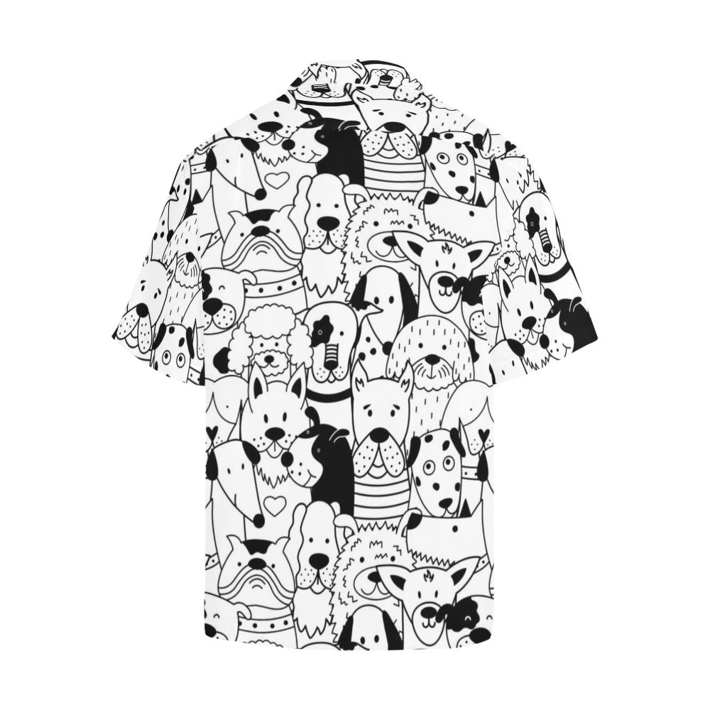 Black And White Dogs - Mens Hawaiian Shirt