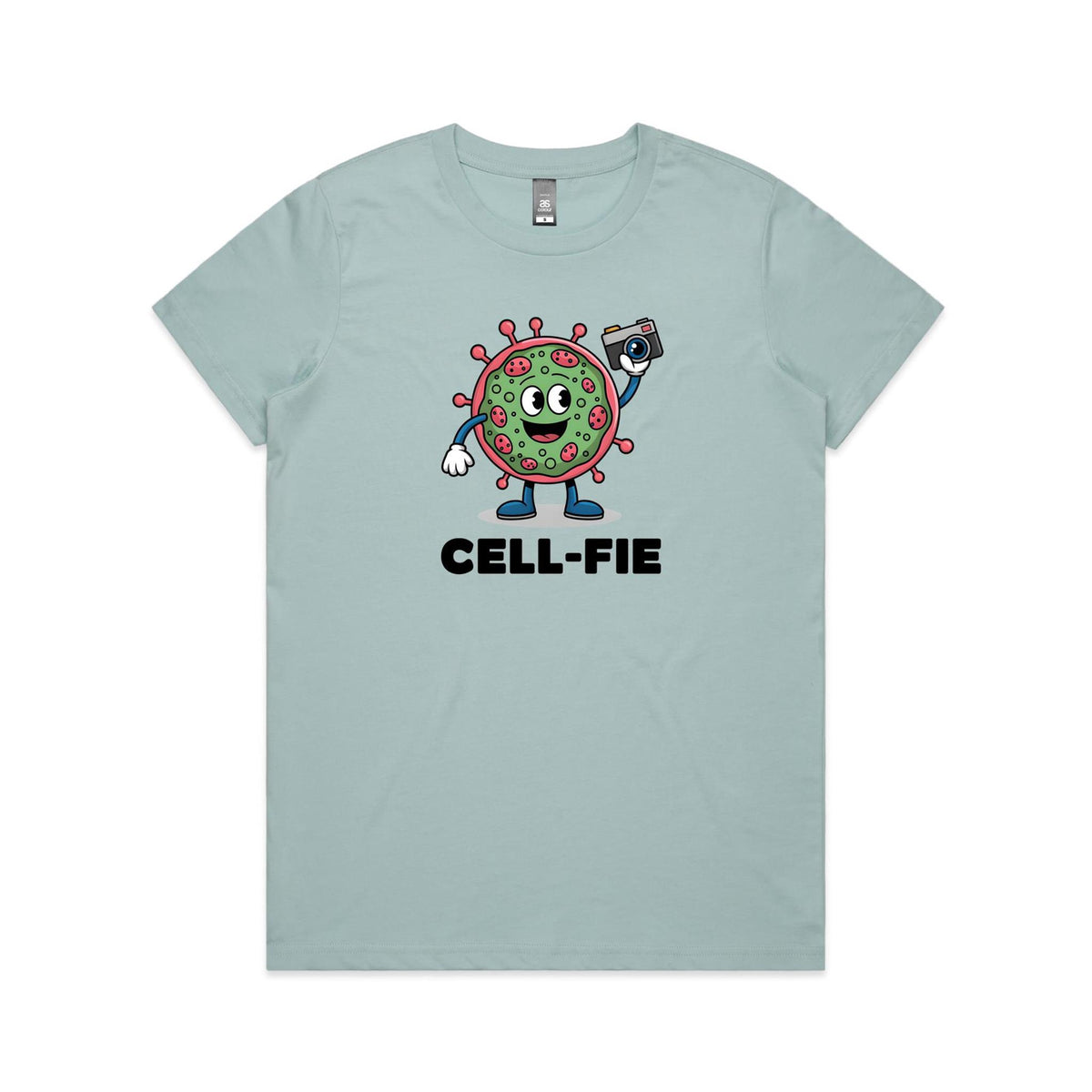 Cell-fie Cell Selfie Women's AS Colour Women's T-shirt Pale Blue Womens T-shirt Printed In Australia Science