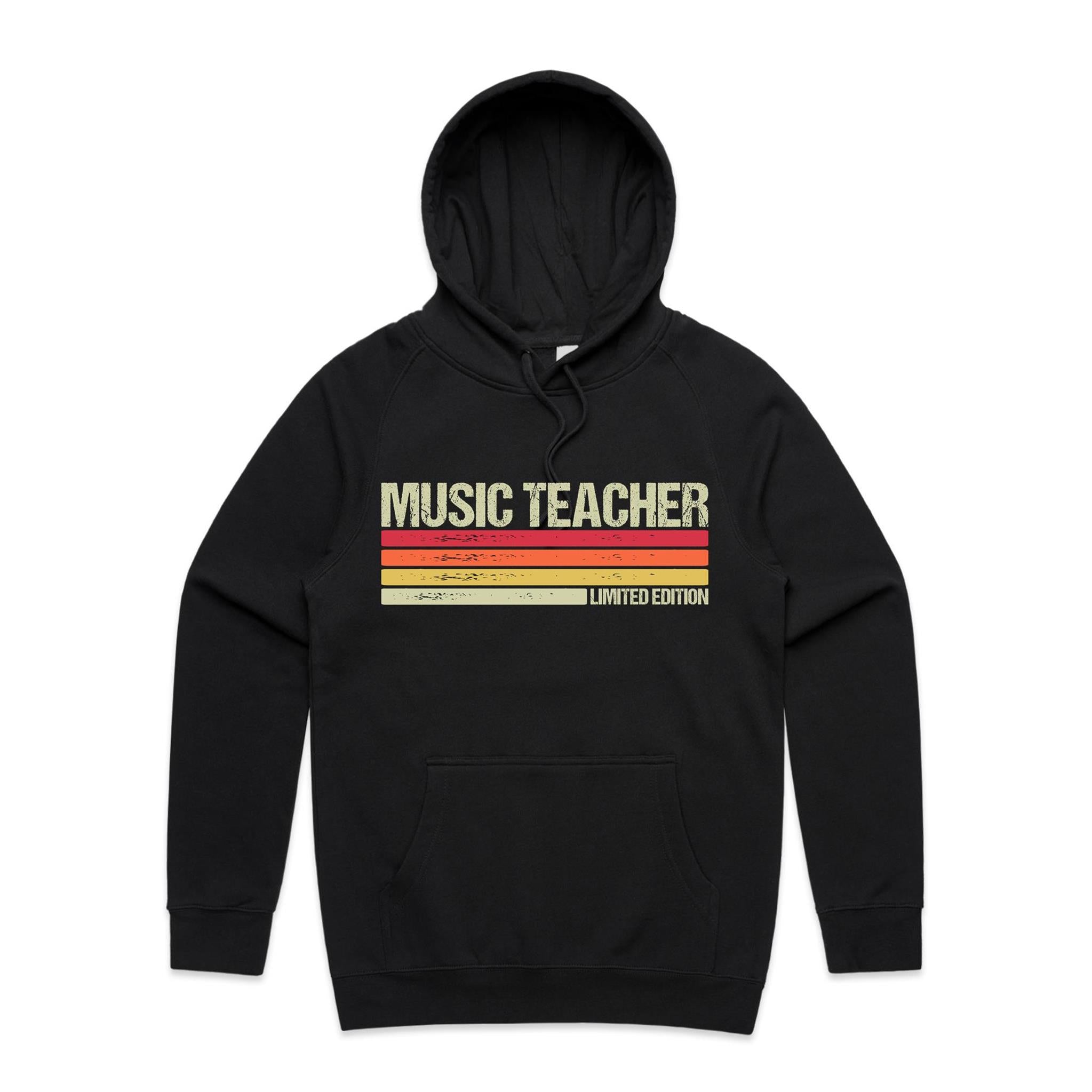 Music Teacher, Limited Edition - Mens Hoodie Black Mens Hoodie Music Printed In Australia Teacher