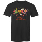 Crazy Christmas Characters - Mens T-Shirt Black Mens Christmas T-shirt Christmas Printed In Australia