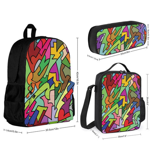 Abstract Colour - Three Piece Backpack Set