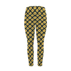 Painted Sunflower Women's High Waist Pockets Yoga Leggings Women's High Waist Pockets Yoga Leggings Plants Printed Offshore