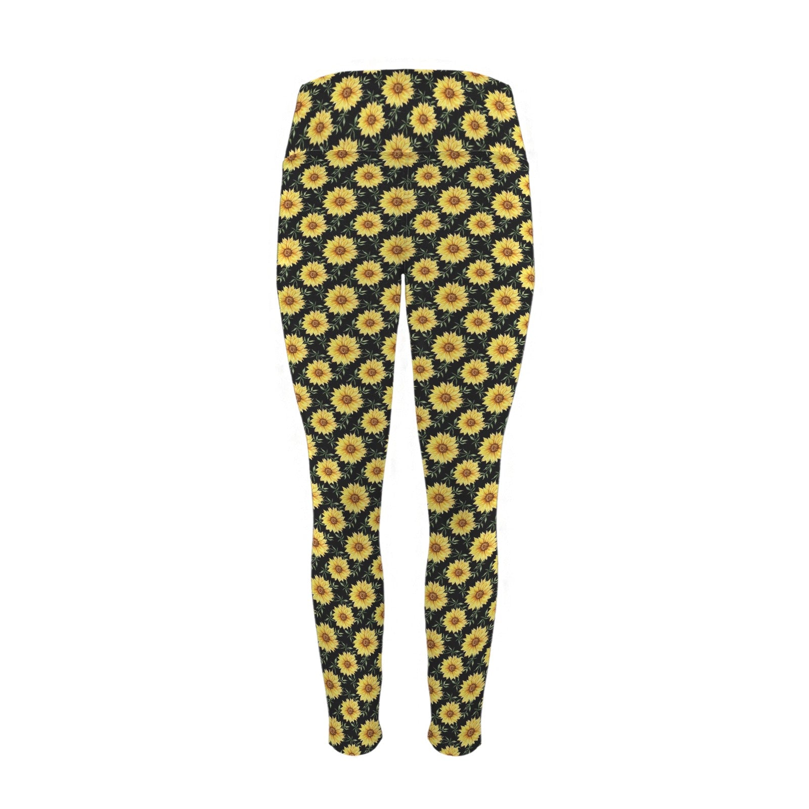 Painted Sunflower - Women's High Waist Pockets Yoga Leggings