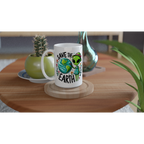 Personalised - Save The Earth, Alien - White 15oz Ceramic Mug Personalised 15oz Mug customise Environment Globally Fulfilled personalise Sci Fi