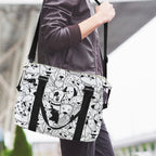 Black And White Dogs Duffle Bag-Simple (Model 1715) Duffle Bag-Simple (1715)