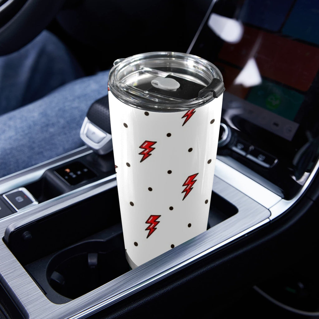 Red Lightning - 20oz Mobile Tumbler with Lid (Black Lock) 20oz Travel Mug comic Printed Offshore