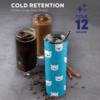 Bears On Blue - 20oz Tall Skinny Tumbler with Lid and Straw