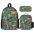Crazy Characters Three Piece Backpack Set white One size Three Piece Backpack Set Printed Offshore