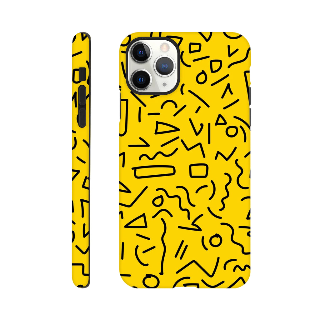 Yellow Black Graphic Squiggle - Apple iPhone Tough case iPhone Tough Case Globally Fulfilled Retro