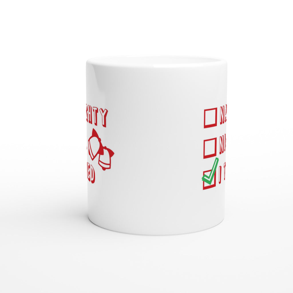 Santa's Christmas List, Naughty, Nice, I Tried - White 11oz Ceramic Mug Christmas Mug Christmas Globally Fulfilled