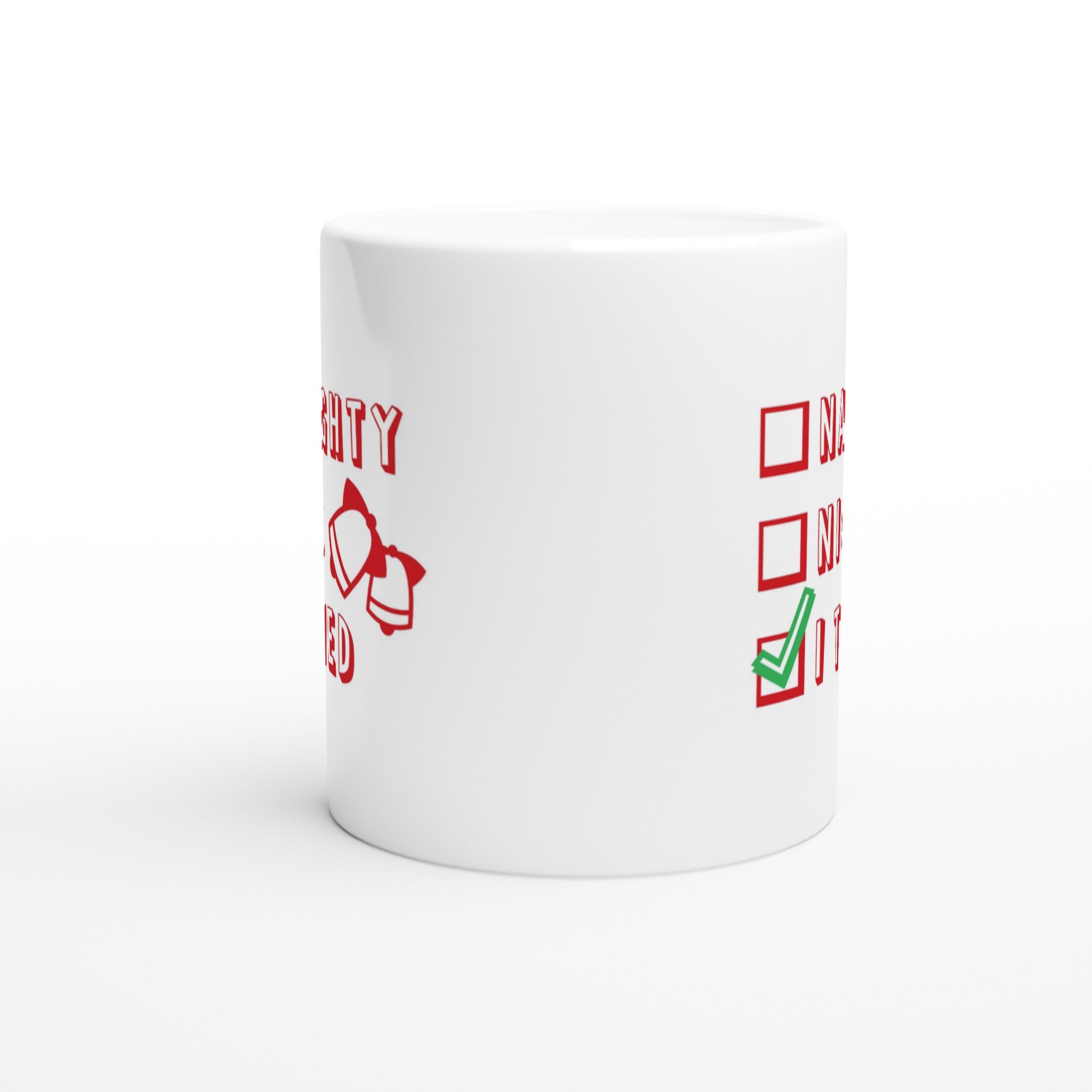 Santa's Christmas List, Naughty, Nice, I Tried - White 11oz Ceramic Mug Christmas Mug Christmas Globally Fulfilled