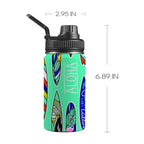 Surfboards Kids Water Bottle with Chug Lid (12 oz) One Size Kids Water Bottle with Chug Lid Printed Offshore Summer Surf