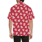 Red Retro Foliage, Hawaiian Flower - Mens Hawaiian Shirt