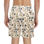 Lots Of Cats Men's Mid-Length Beach Shorts Men's Mid-Length Beach Shorts animal Printed Offshore