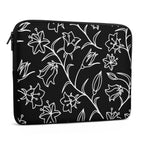 Black And White Floral Laptop Sleeve (Multiple Sizes) Laptop Sleeve Plants Printed Offshore