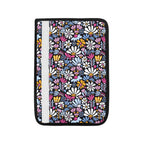 Graphic Flowers On Black Car Seat Belt Cover 7''x10'' (Pack of 2) Car Seat Belt Cover 7x10 (Pack of 2) Plants Printed Offshore