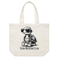 Slow Walking Club, Tortoise Shoulder Canvas Tote Bag Default Title Large Tote Bag animal Fitness Printed In Australia