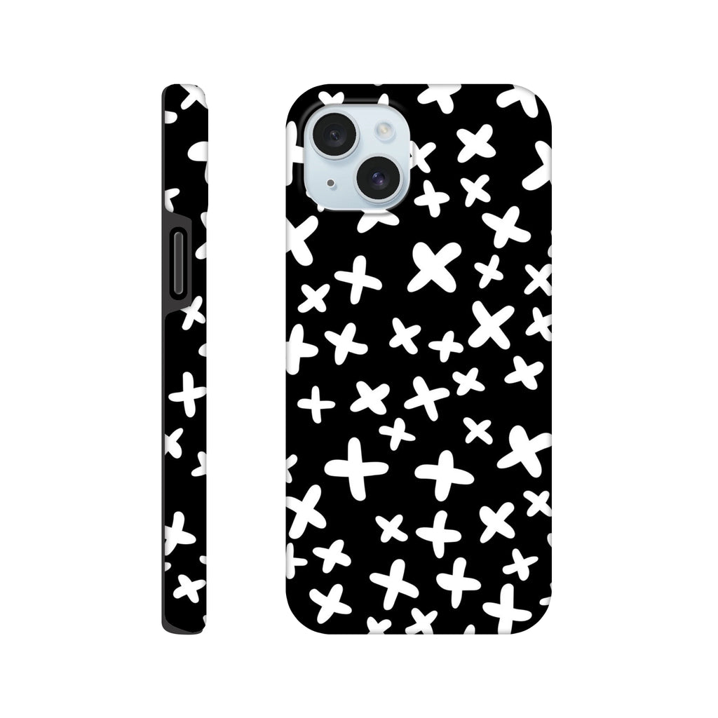 Black And White Crosses - Apple iPhone Tough case iPhone 15 Plus iPhone Tough Case Globally Fulfilled