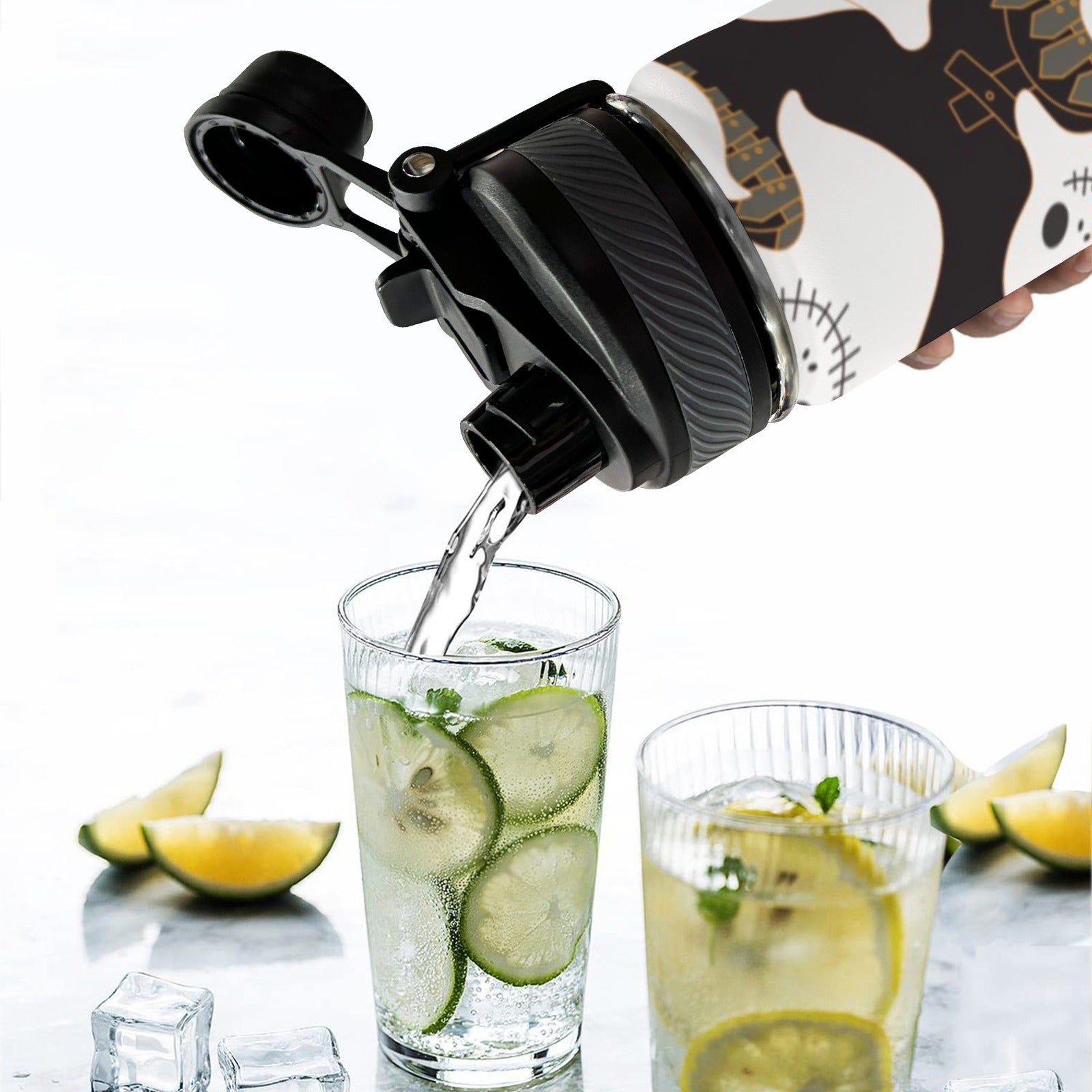 Ghosts - Insulated Water Bottle with Dual-Use Lid (18oz) Insulated Water Bottle with Dual-Use Lid (18oz) Halloween Printed Offshore