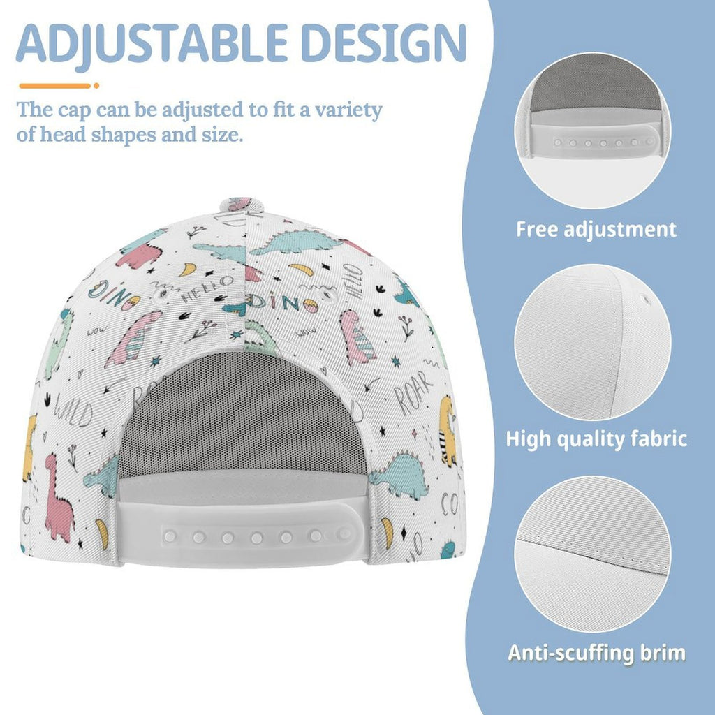 Quirky Dinosaurs Kids Baseball Cap