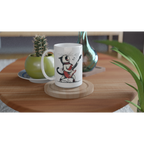 Personalised Cat Playing Guitar White 15oz Ceramic Mug Personalised 15oz Mug animal Globally Fulfilled Music