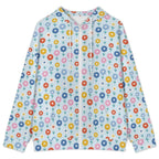 Abstract Cute Flowers Women's Full-Zip Hoodie