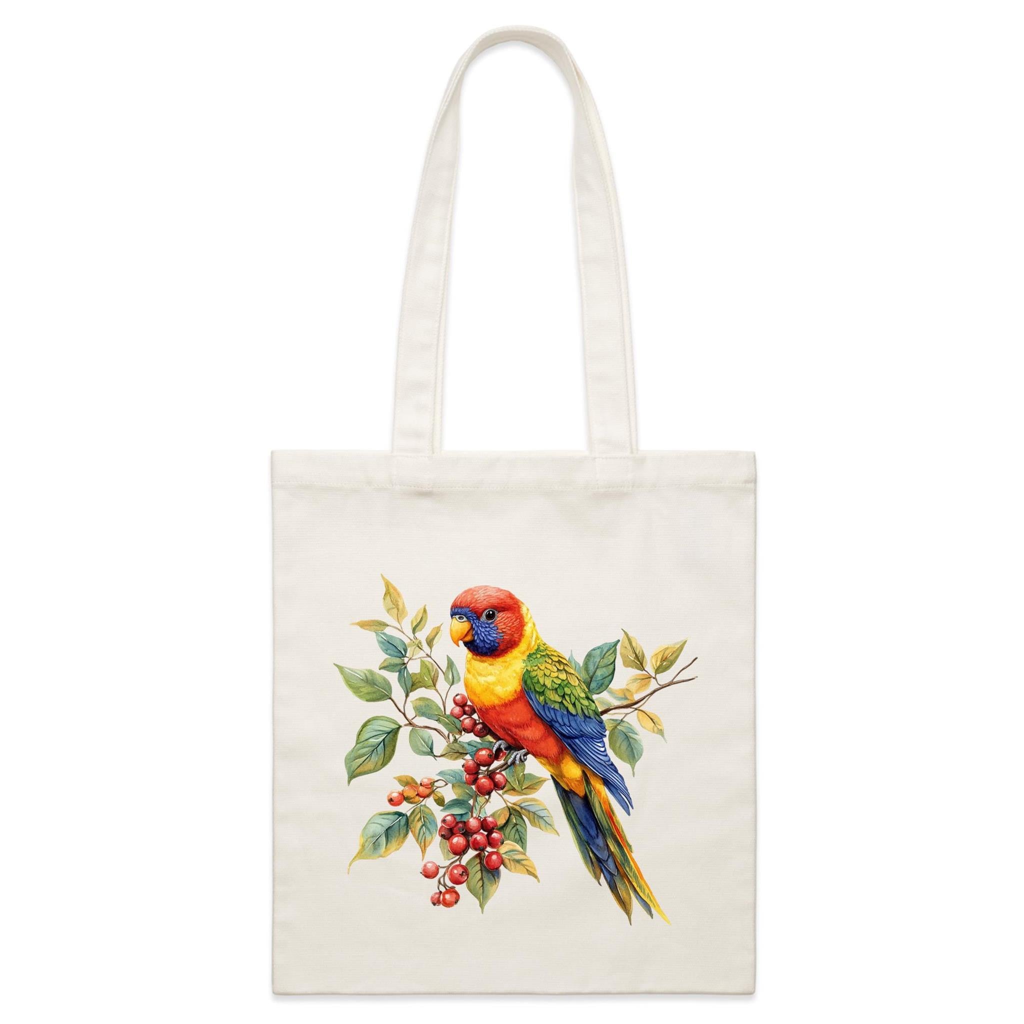 Lorikeet, Australian Birds - Parcel Canvas Tote Bag Default Title Small Tote Bag animal Printed In Australia